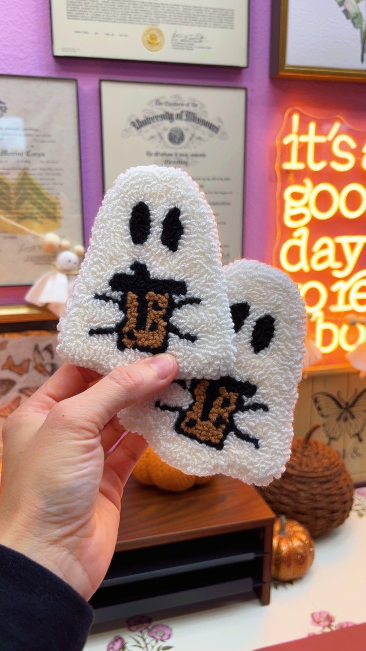 Coffee Ghost Mug Rug Coaster