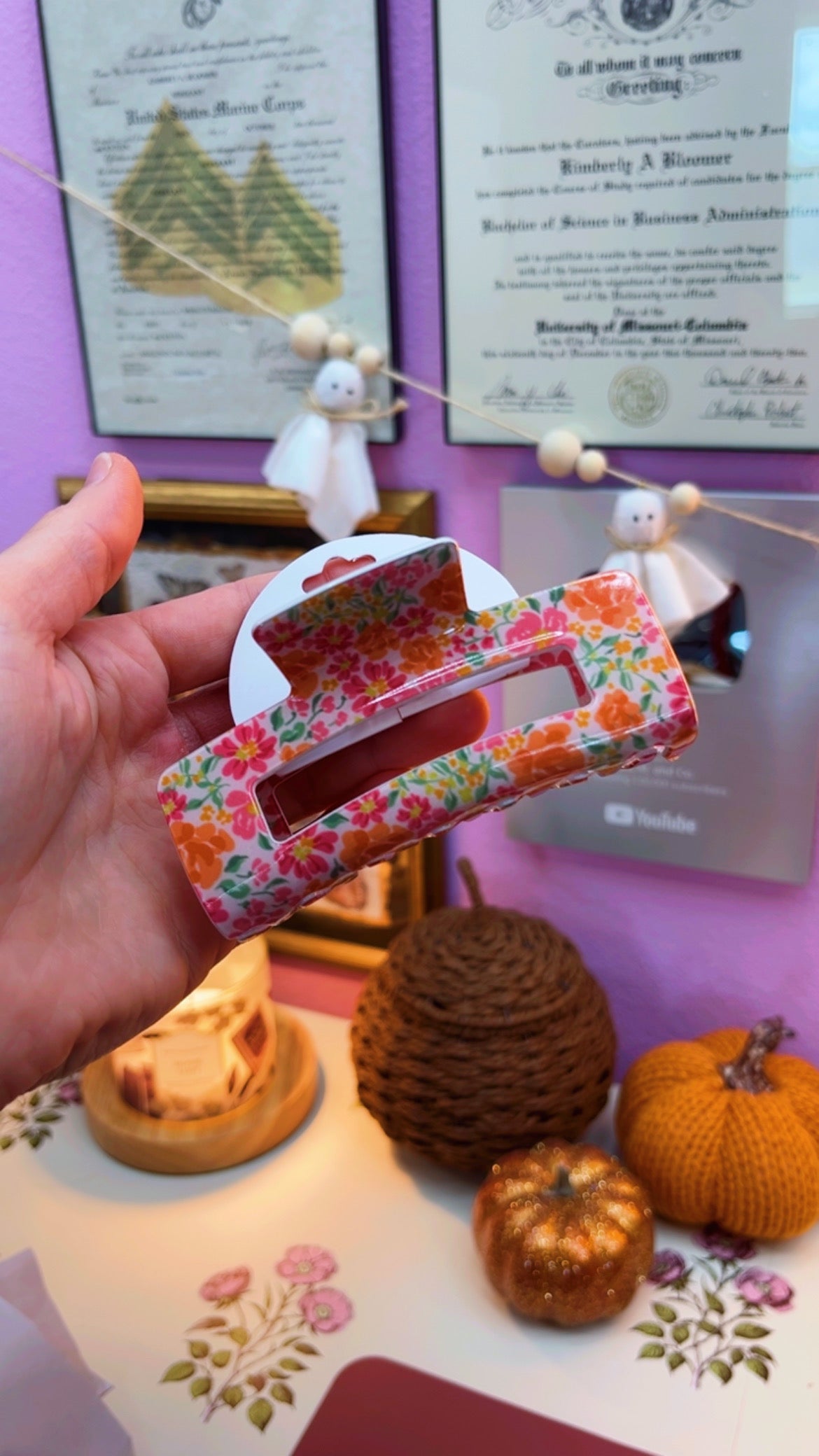 Pink Garden Claw Clip
