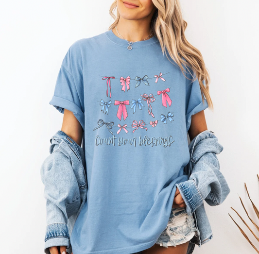 Count your Blessings T-shirt (Light Blue)