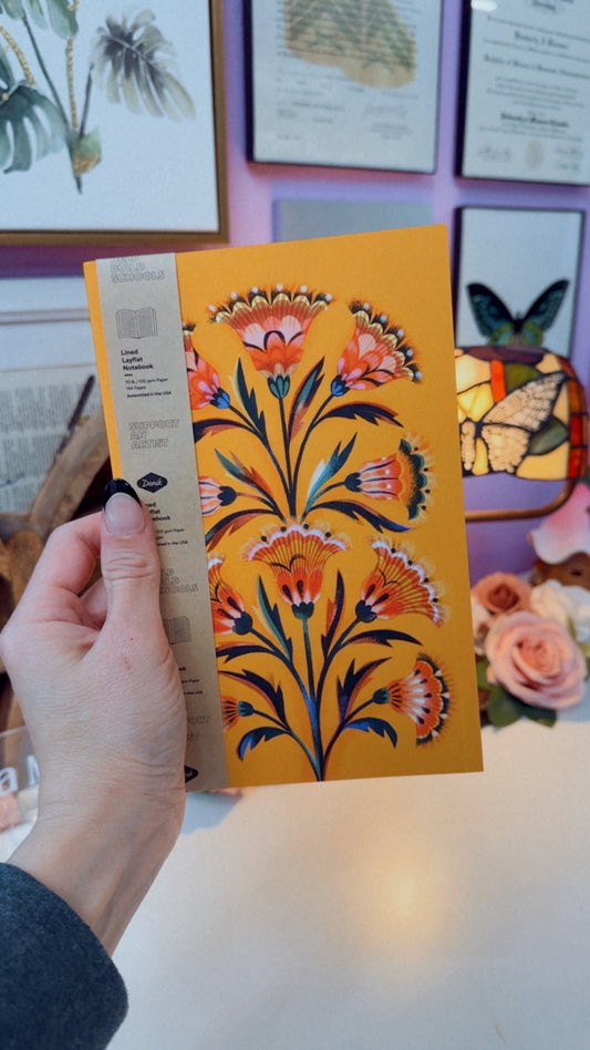 Golden Florals Layflat Notebook