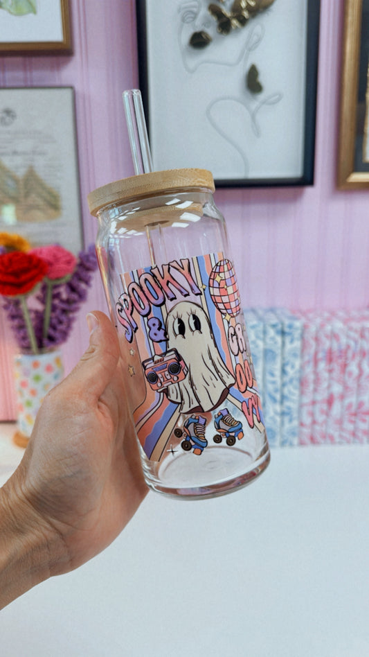 Spooky Groovy 20 oz Glass Can