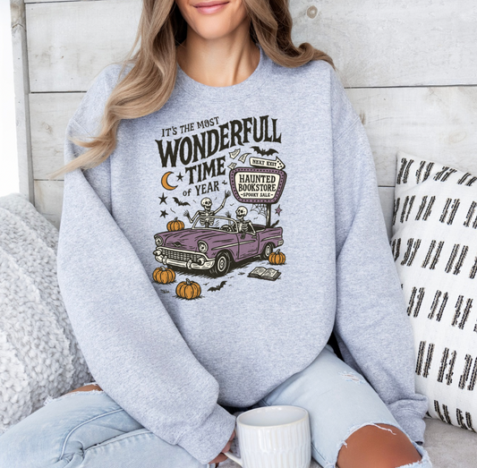 The Most Wonderful Time Bookish Crewneck (Grey)