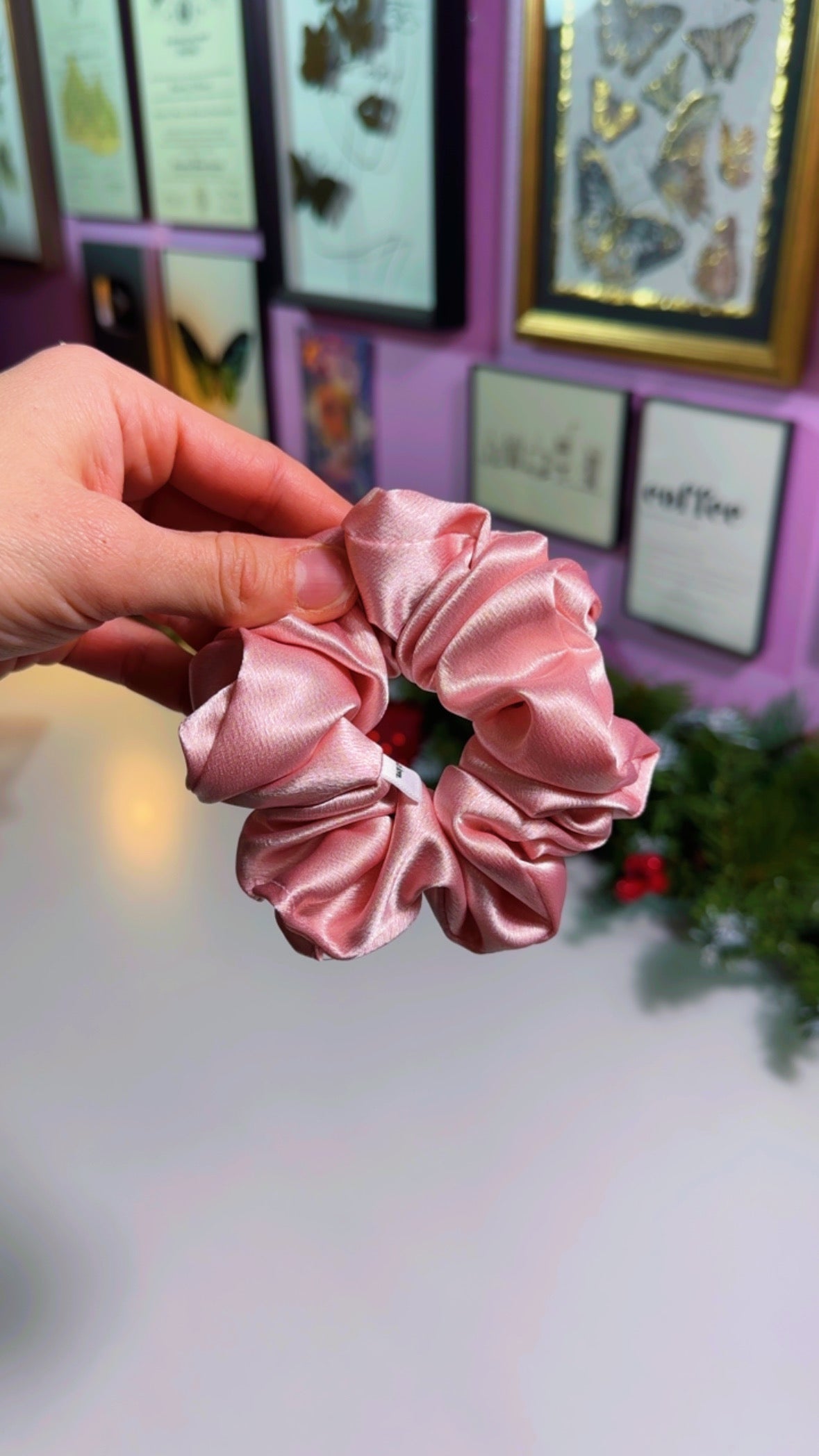 Rose Satin Scrunchie