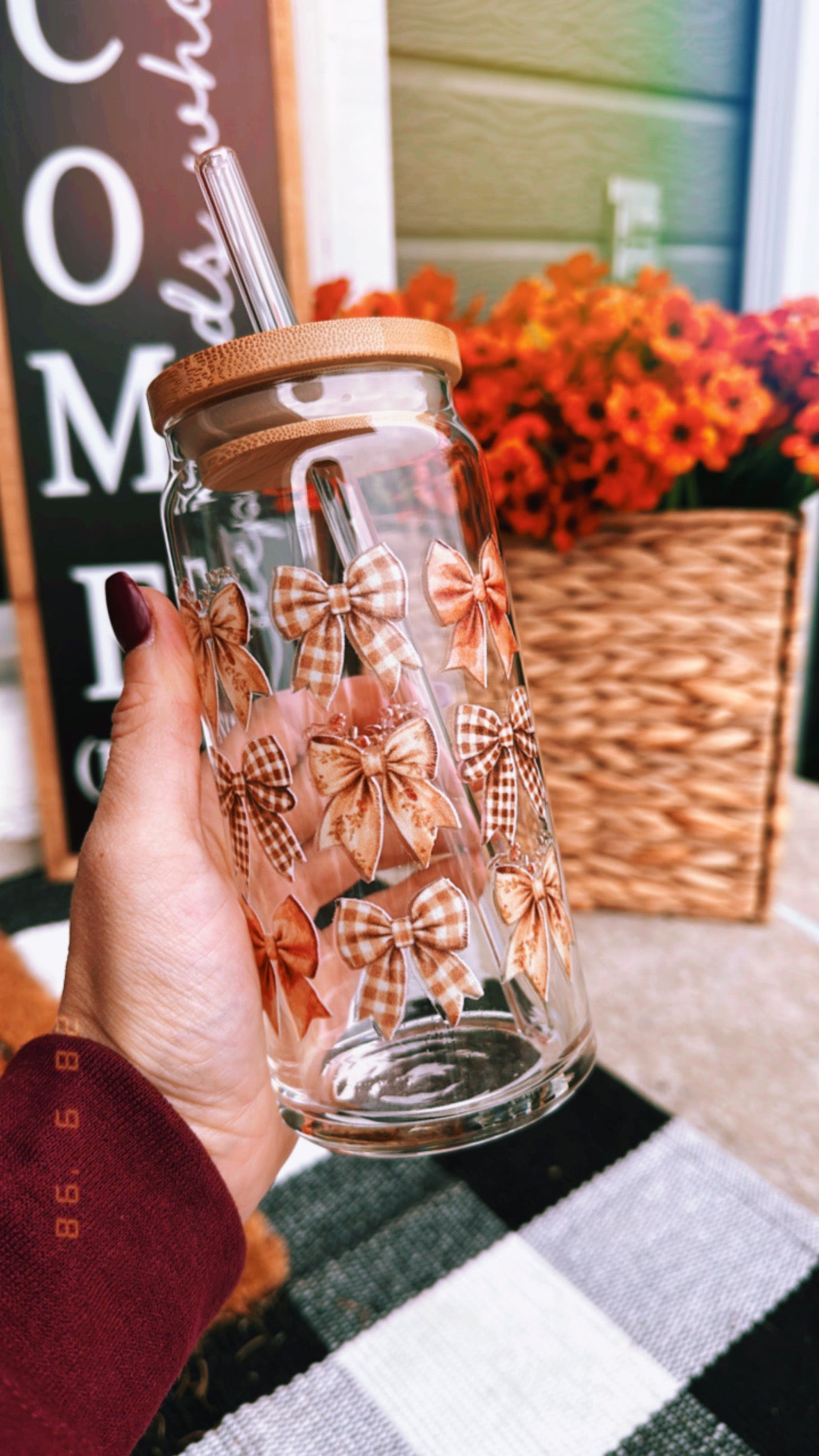 Fall Coquette 20 oz Glass Can