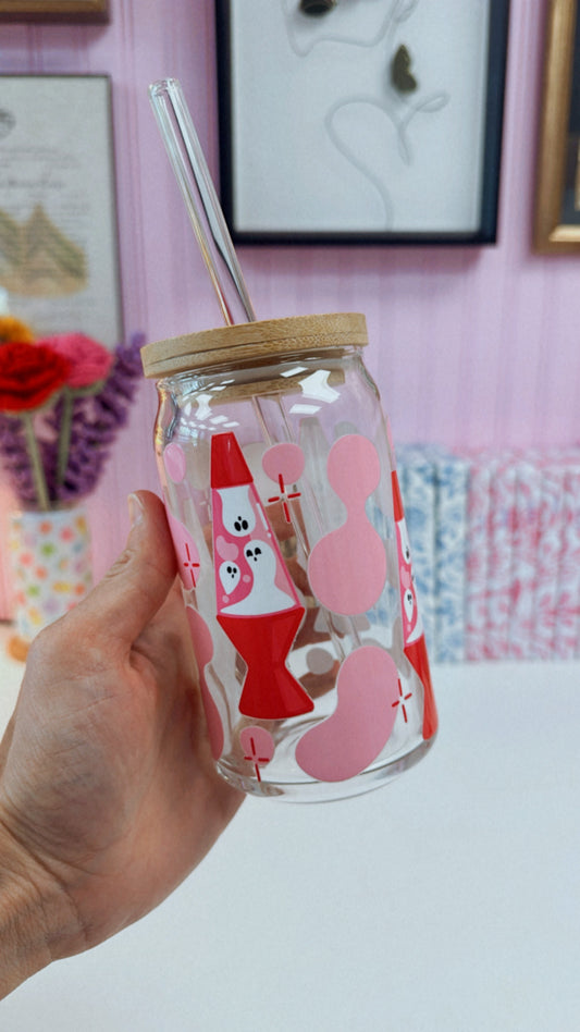 Lava Lamp Ghosts 16 oz Glass Can