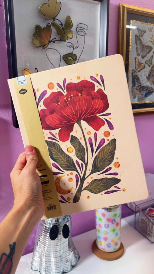 Burgundy Bloom Floral Sketchbook Journal