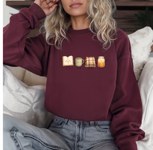 Cozy Fall Crewneck (Maroon)