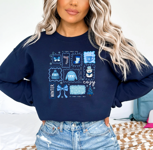 Cozy Winter Crewneck (Navy)