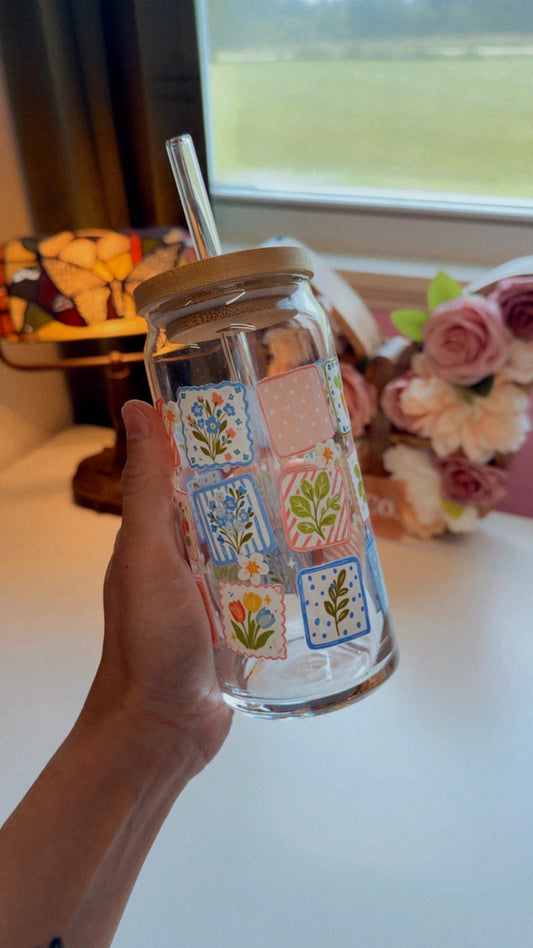 Garden Red White & Blue 20 oz Glass