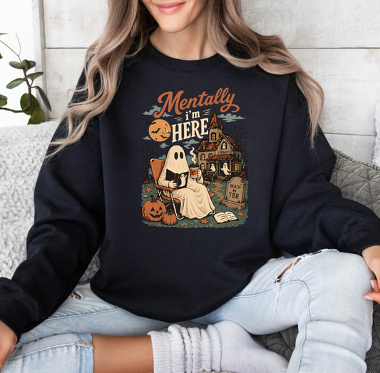 Mentally I’m Here Crewneck (Black)
