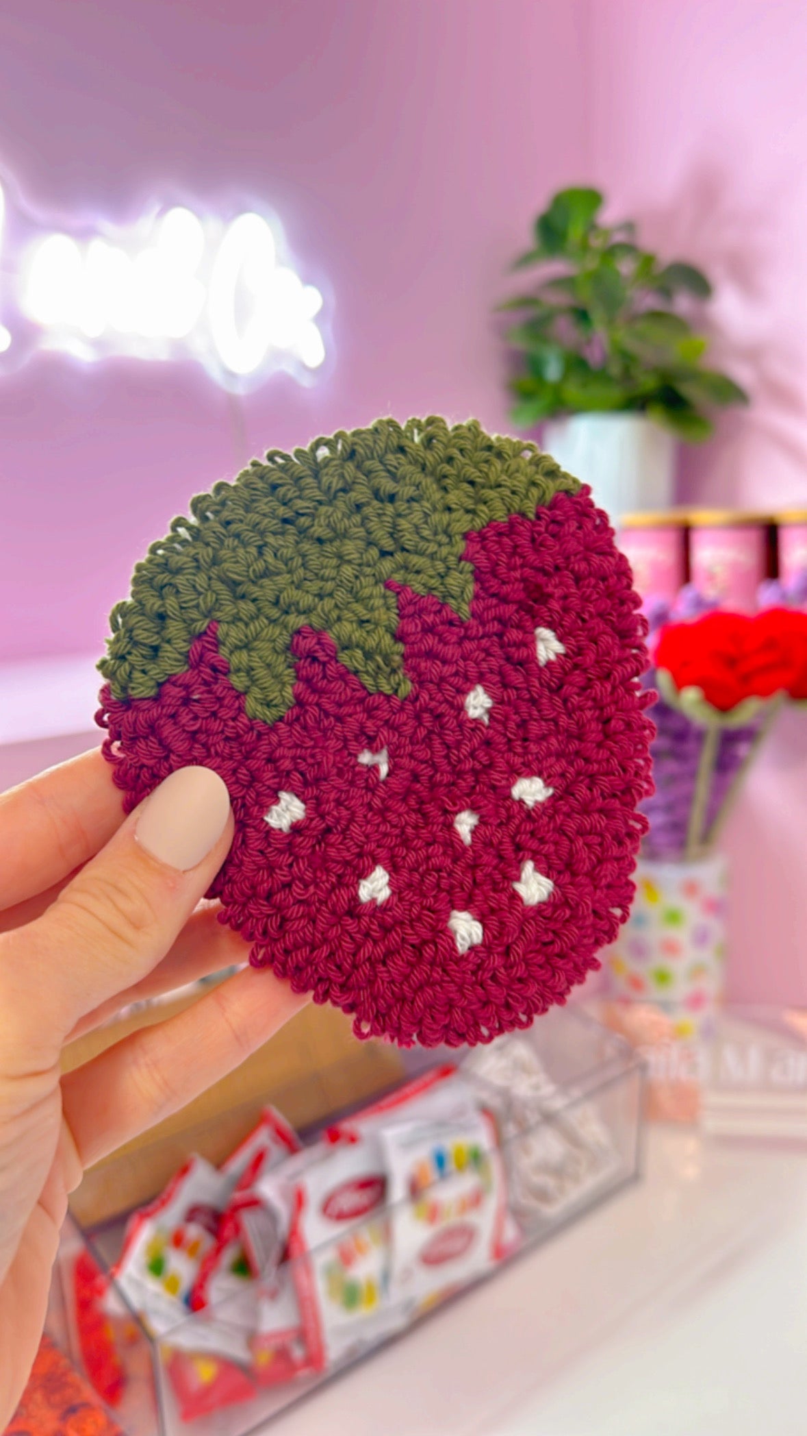 Red Strawberry Handmade Coaster