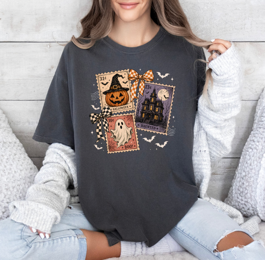 Spooky Stamps t-shirt (pepper)