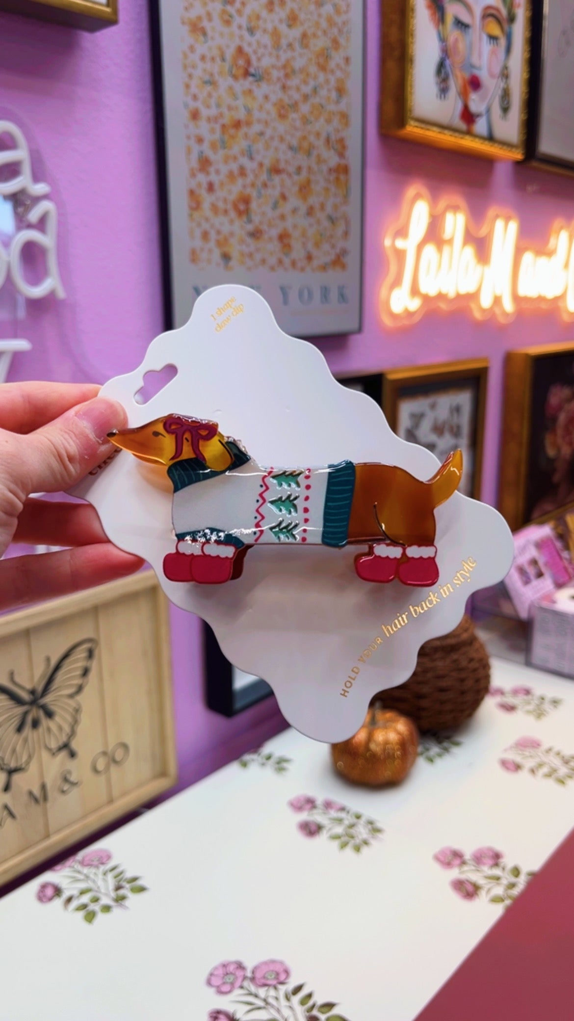 Holiday Dog Claw Clip