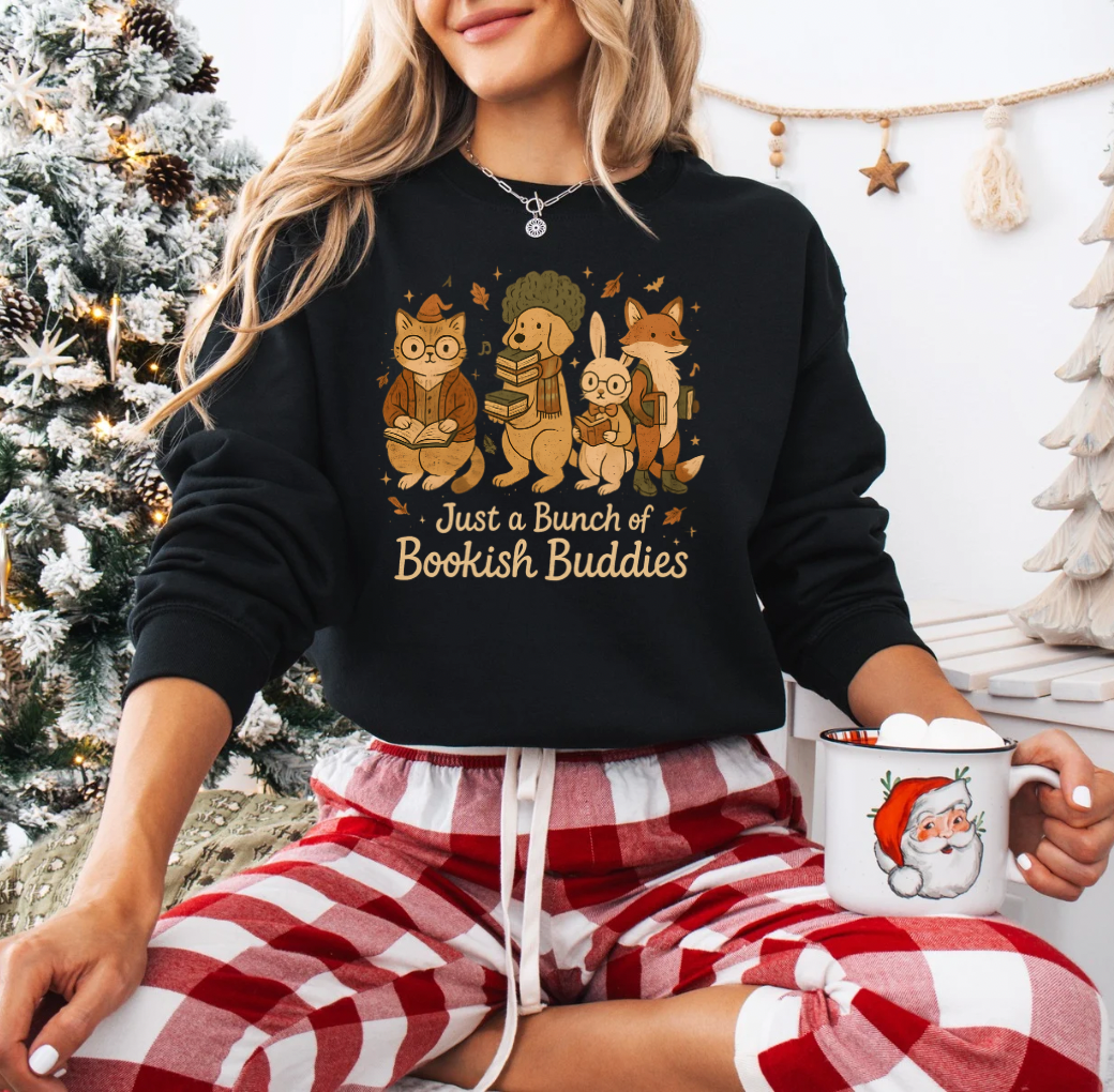 Bookish Buddies Crewneck (Black)