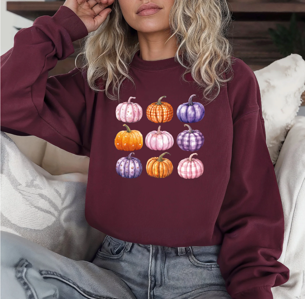 Cutie Pumpkin Crewneck (Maroon)