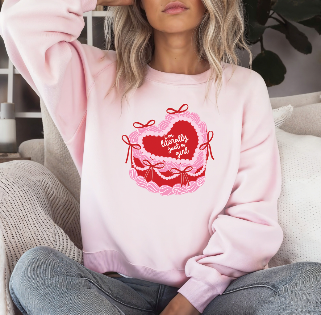 Literally Just a Girl Crewneck (Pink)