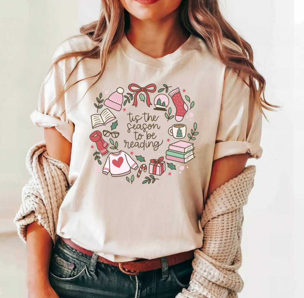 Tis the Season to be Reading T-shirt (Ivory)