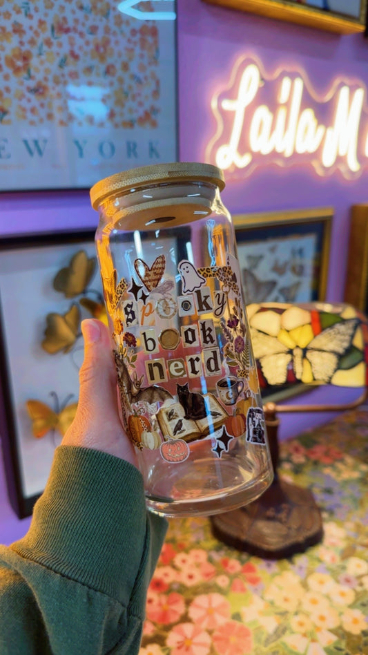 Spooky Book Nerd 20 oz Glass