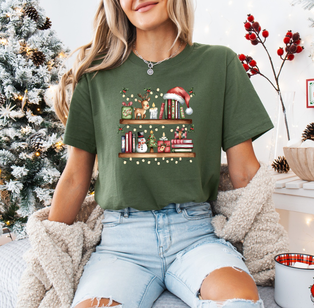 Holiday Bookshelf T-shirt (Green)