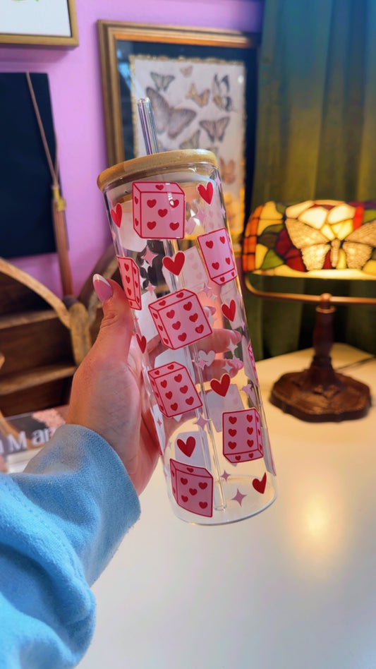 Love Dice 22 oz Glass Can