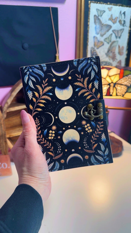 Moon Phases Leather Journal