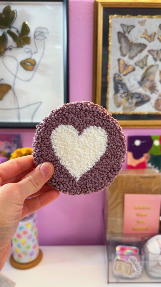 Purple Heart Handmade Coaster