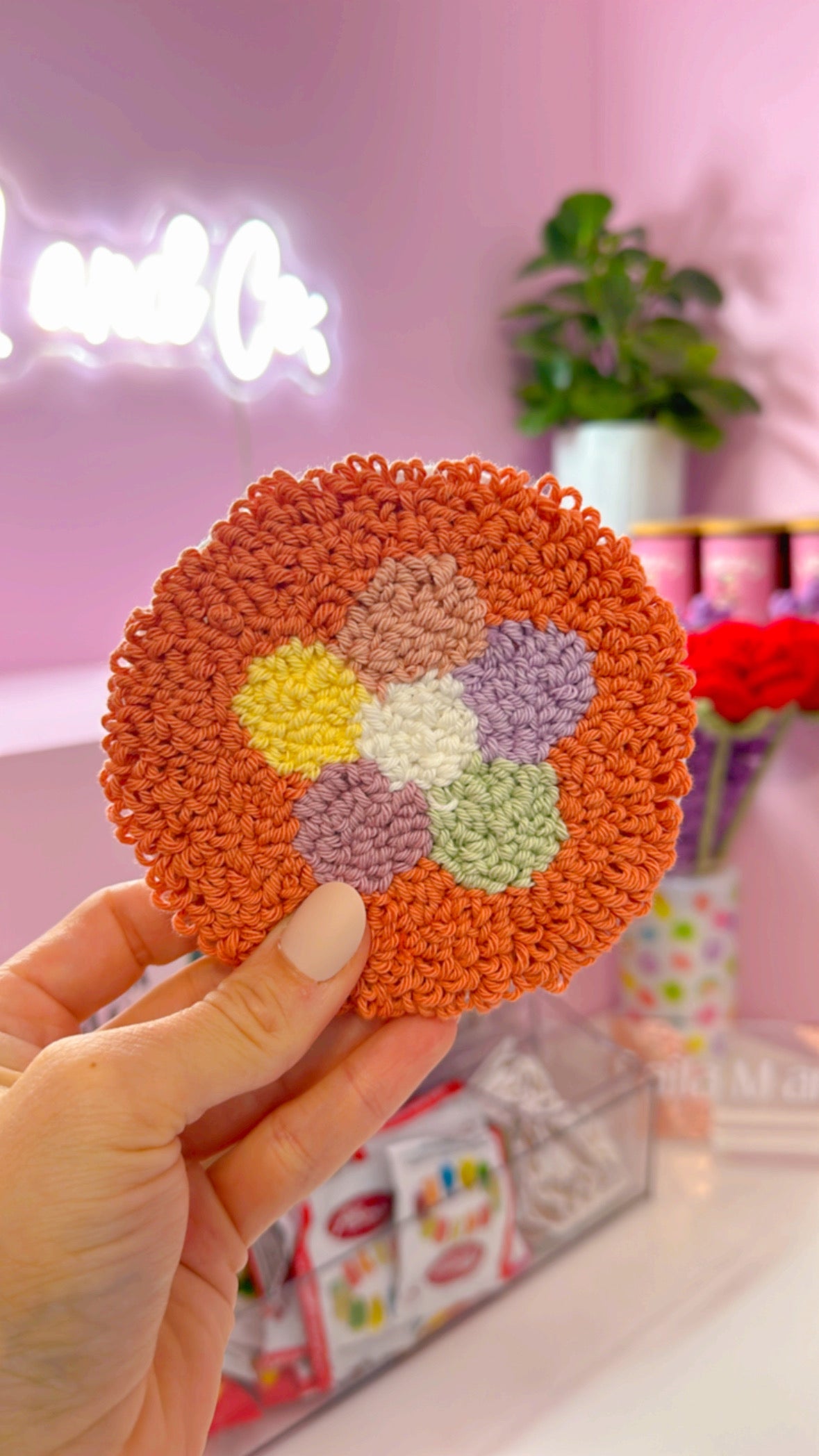 Colorful Flower Handmade Coaster