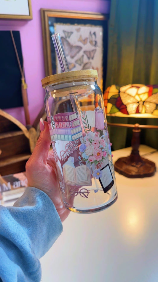 Kindle Lover 20 oz Glass Can