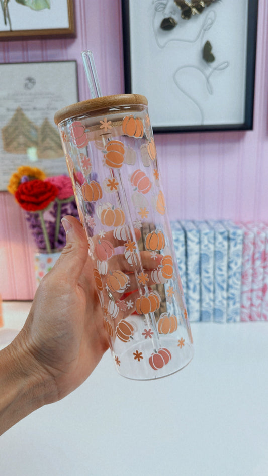 Pumpkins 22 oz Glass Can