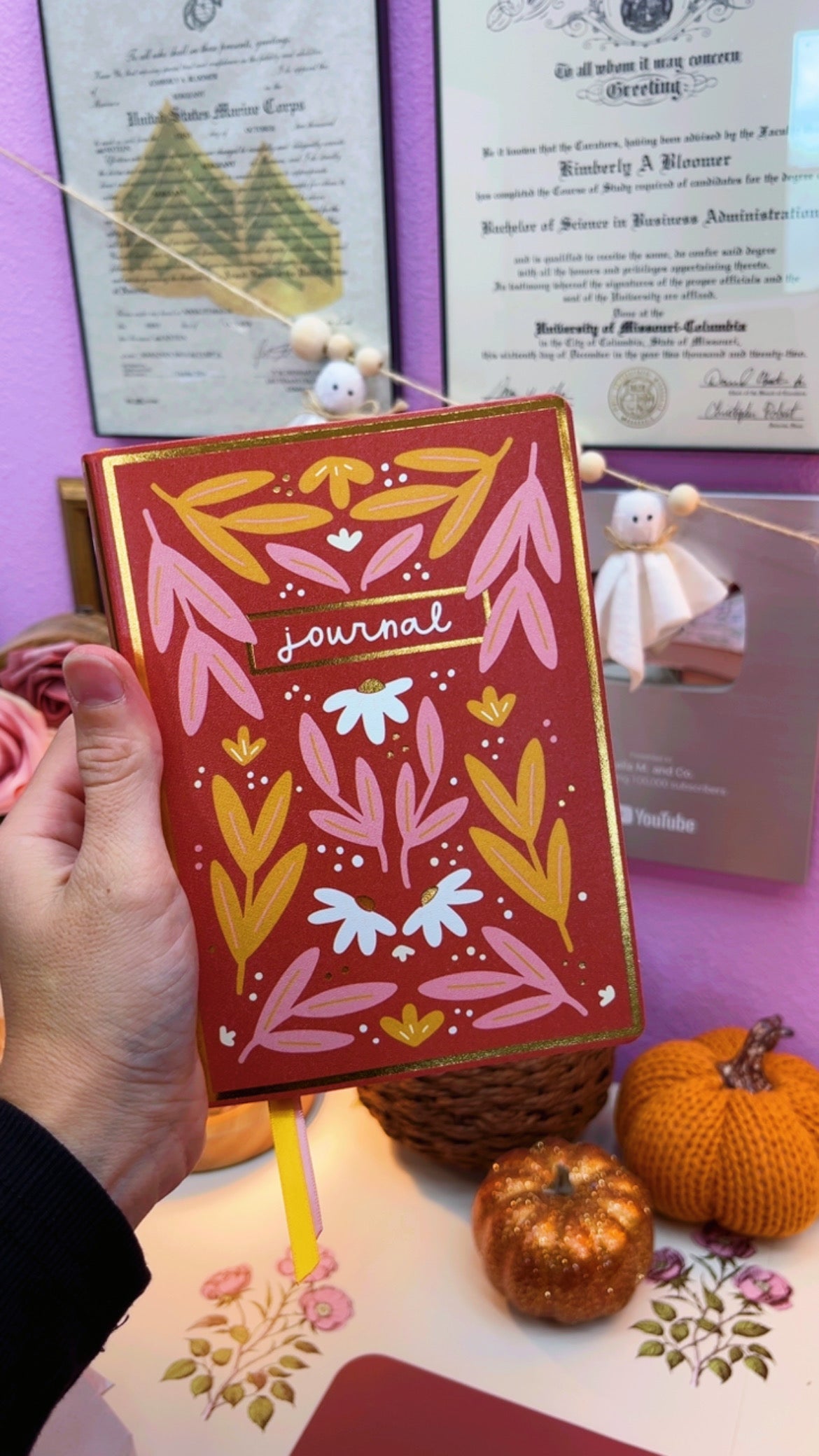 Rust Floral Softcover Journal