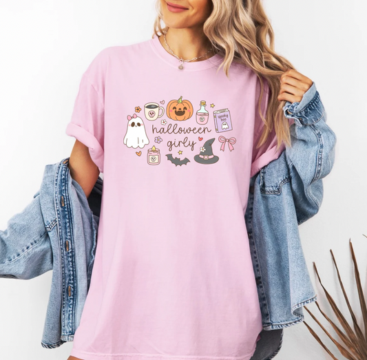 Halloween Girlie T-shirt (pink)