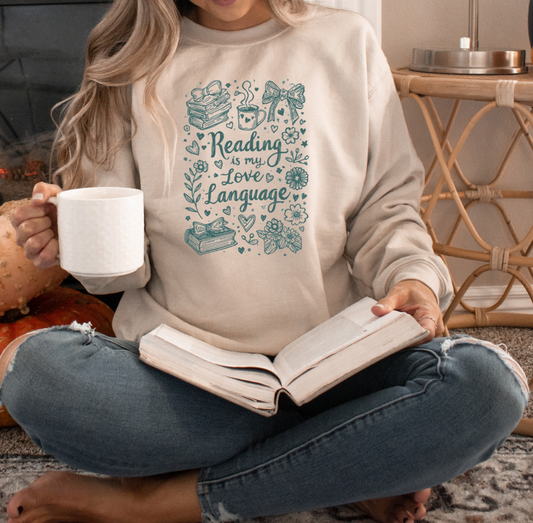 Reading is My Love Language Crewneck (Beige)