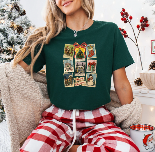 Holiday Stamps T-shirt (Emerald)