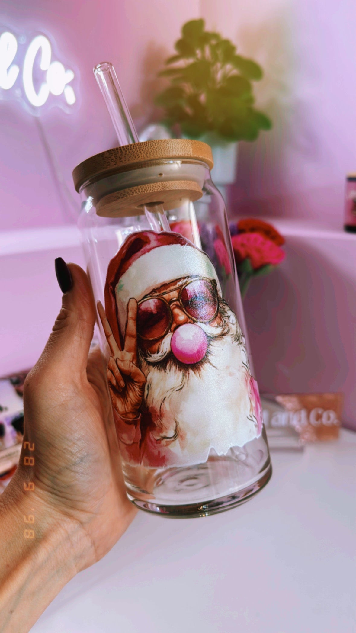 The Coolest Santa 20 oz Glass Can