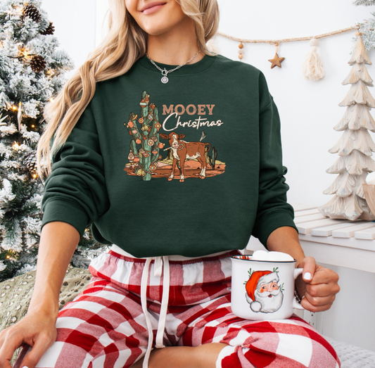 Mooey Christmas Crewneck (Deep Green)