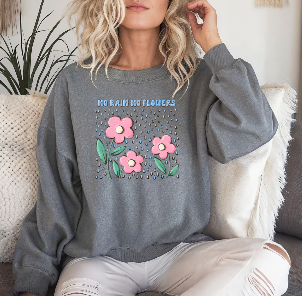 No Rain No Flowers Crewneck (Charcoal)