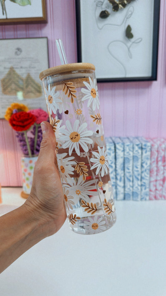 Sunflowers 22 oz Glass Can