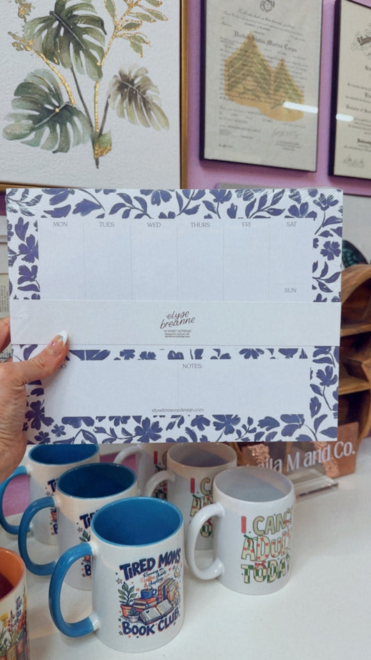 Blue Florals Weekly Planner