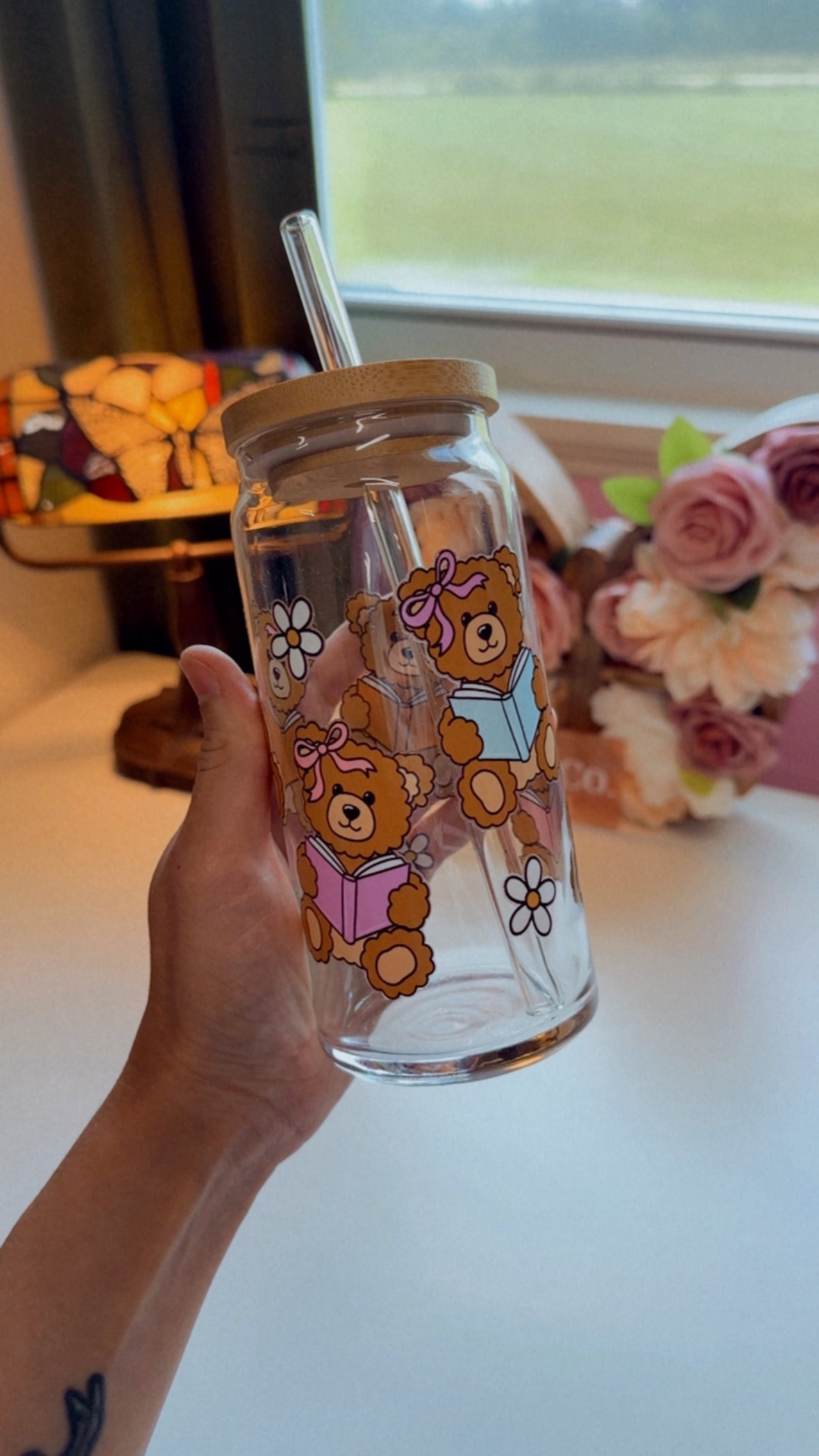 Bookish Bears 20 oz Glass
