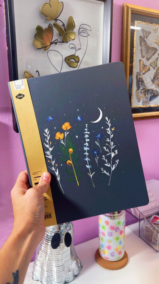 Moonlight Floral Sketchbook Journal