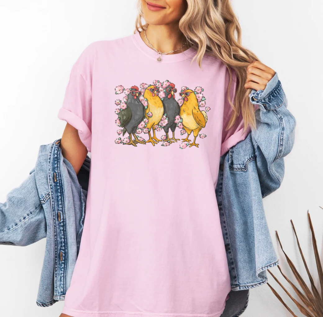 Spring Chickens T-shirt (Pink)