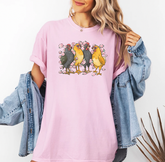 Spring Chickens T-shirt (Pink)