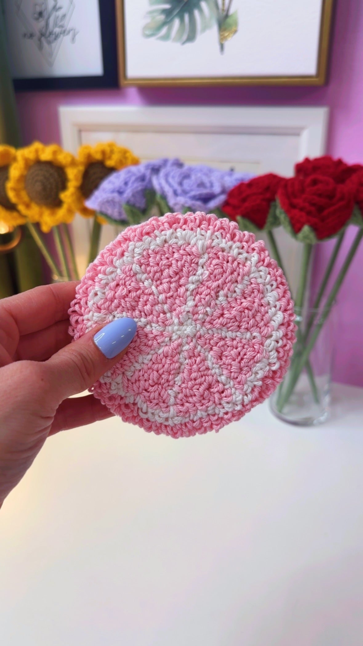 Pink Lime Handmade Coaster