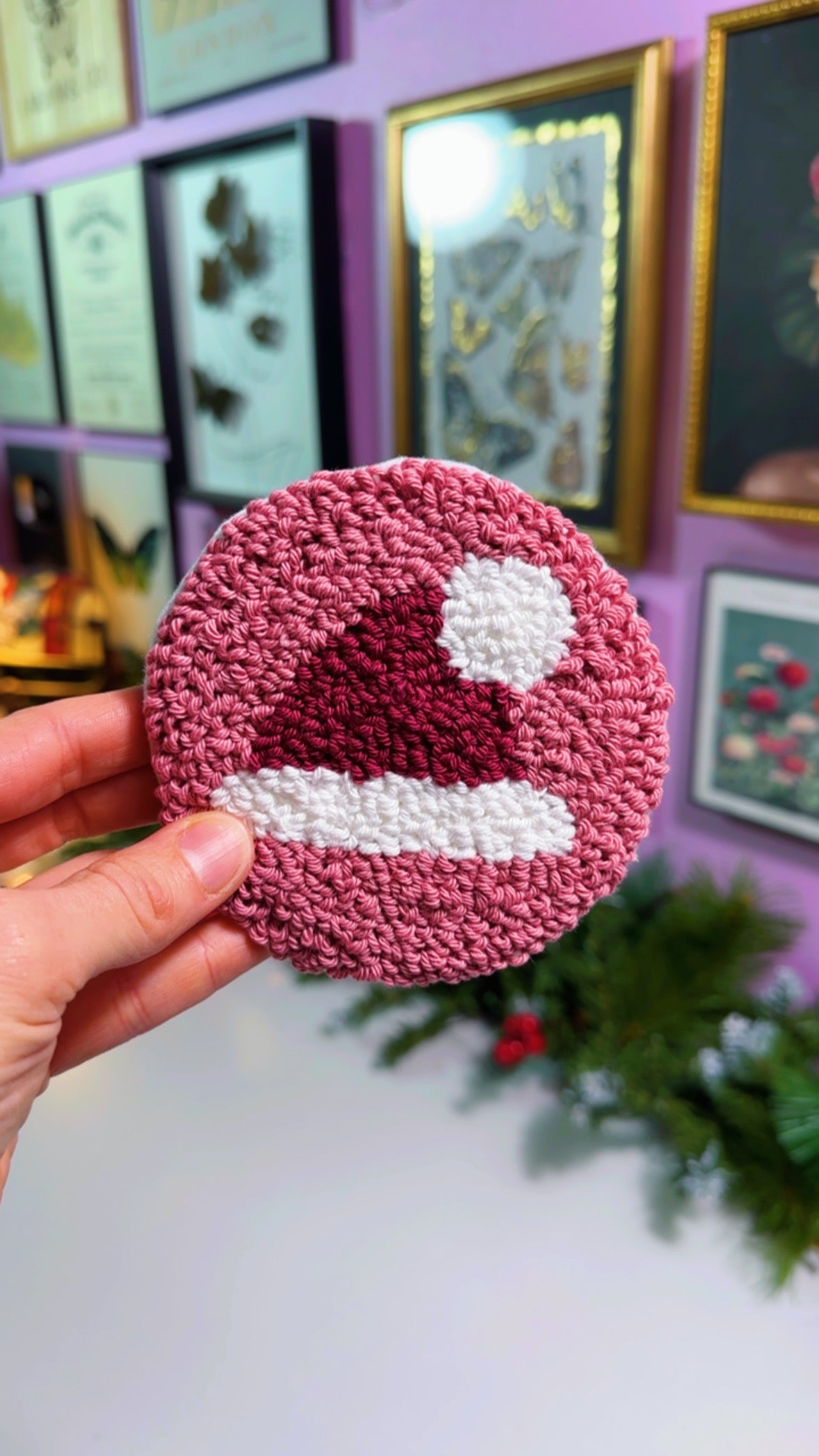 Holiday Hat Handmade Coaster