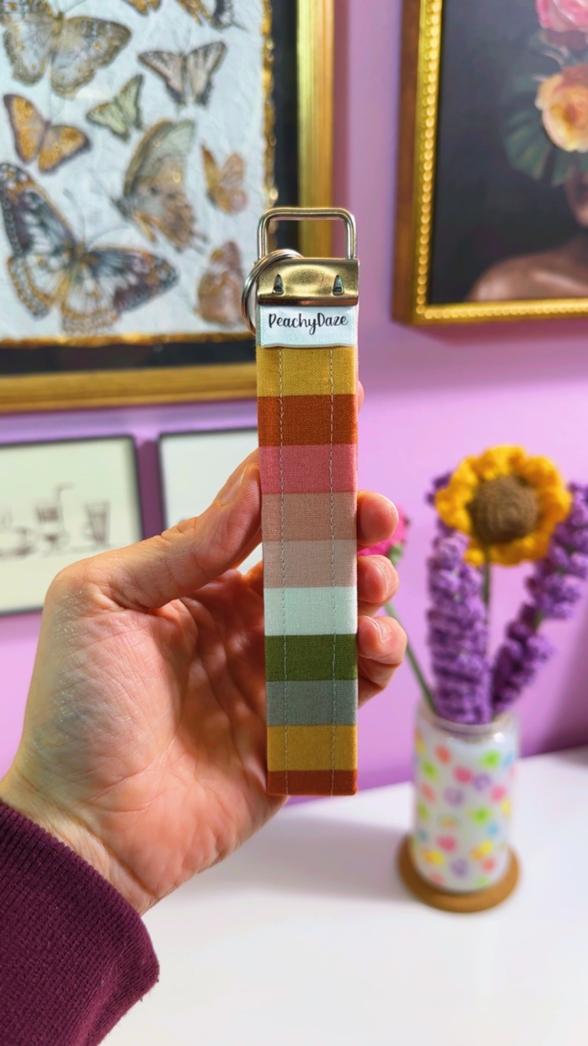 Handmade Striped Keychain