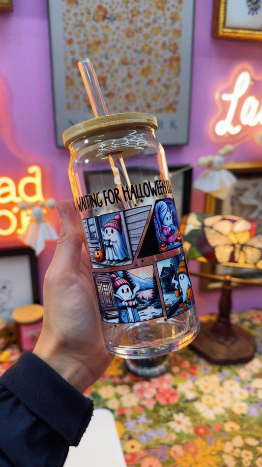 Waiting for Halloween 20 oz Glass