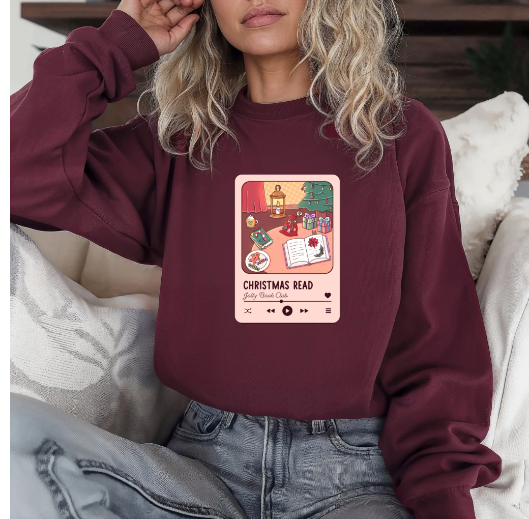 Christmas Read Crewneck (Maroon)