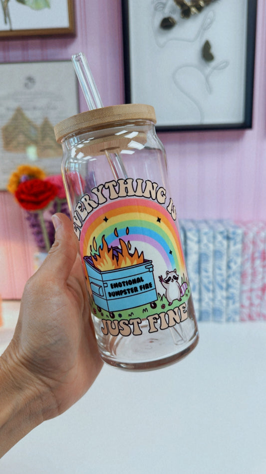 Everything is Fine 20 oz Glass