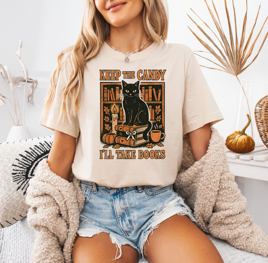 Keep the Candy I’ll take Books T-shirt (Ivory)
