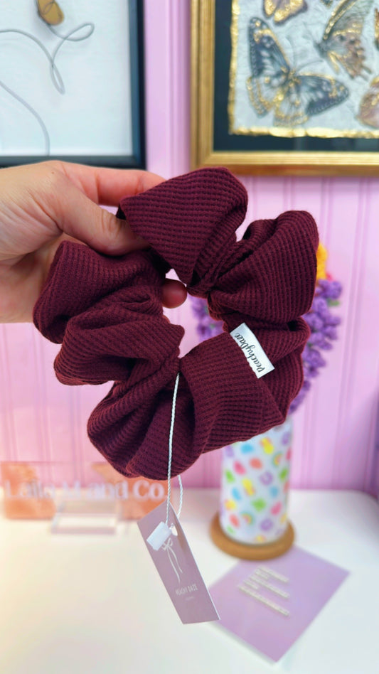 Cranberry Waffle Knit XL Scrunchie